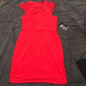 Red lace dress size 0 NWT